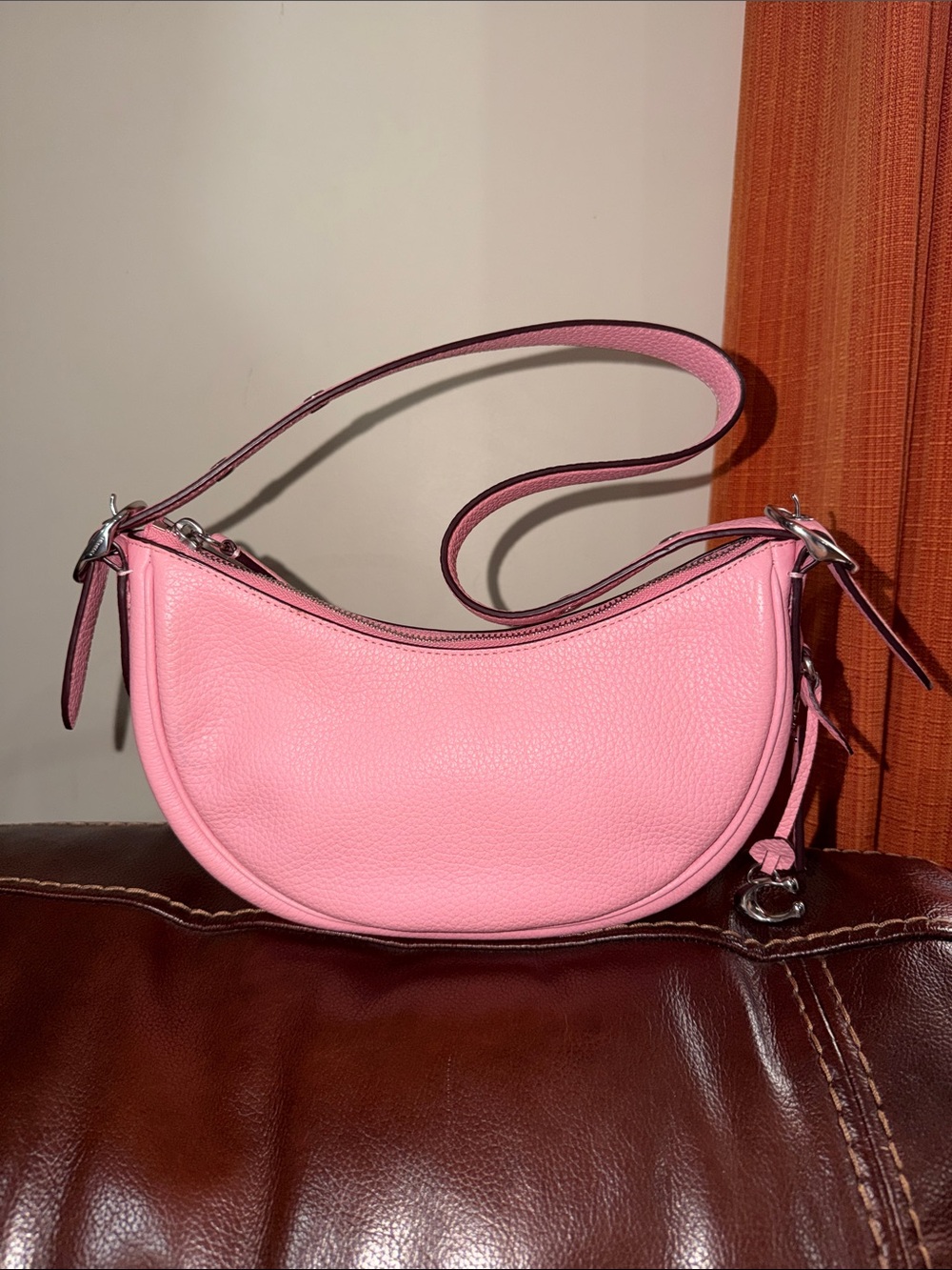‼️Coach Luna Pink Leather Shoulder Bag - Picture 6 of 16